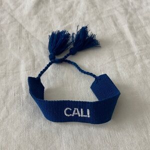 Blue embroidered bracelet